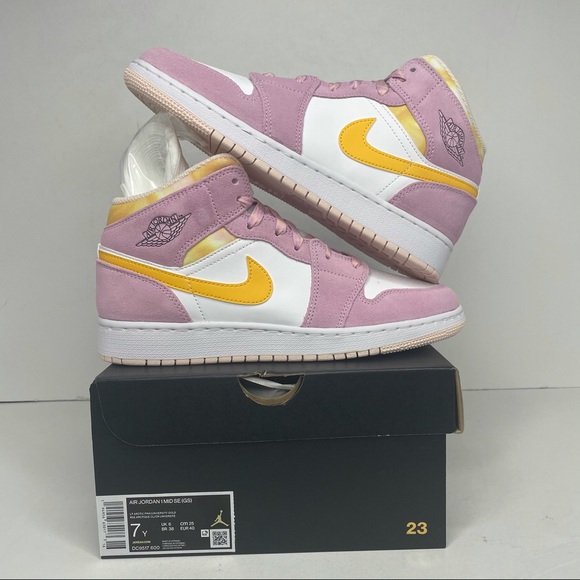 Jordan Shoes - Nike Air Jordan 1 Retro Mid GS “Pink Lemonade” NEW